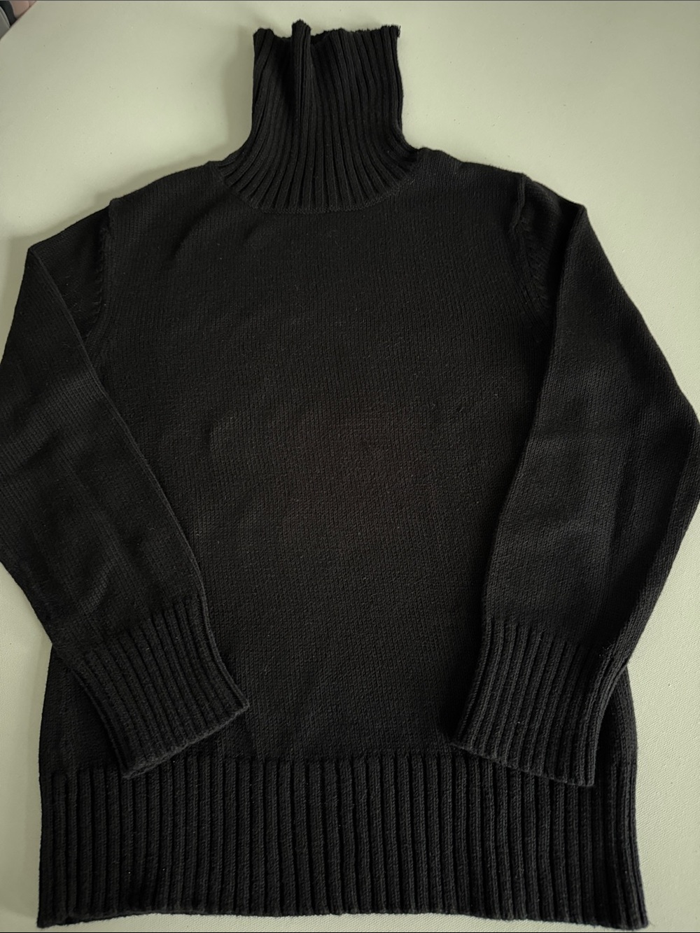 Club Monaco Black Ribbed Turtleneck Sweater